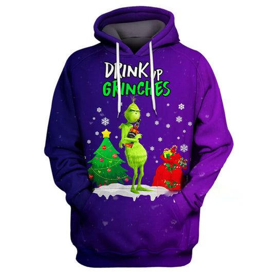 Grinch Hoodie Drink Up Grinches Christmas Hoodie Zip Hoodie Moonbestprint