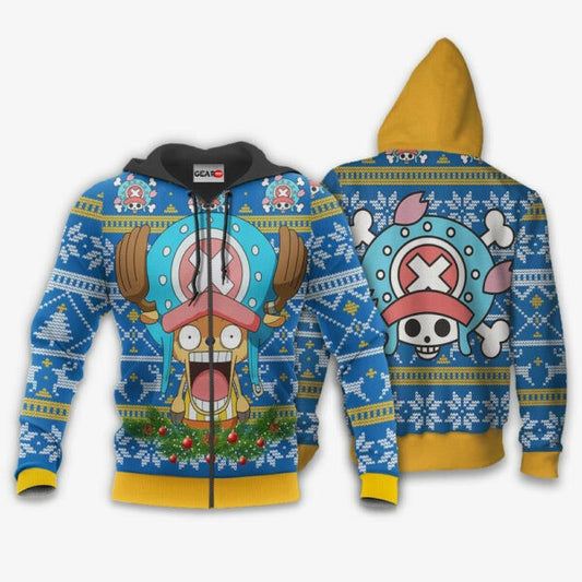 Chopper Ugly Christmas Sweater One Piece Anime 1k503 Fan Gift Stylist Unisex Cartoon Graphic Outfits Aop 3d Hoodie, Zip Hoodie 1703 Moonbestprint