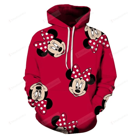 Minnie Mouse Face For Unisex 3d All Over Print Hoodie, Zip-up Hoodie Moonbestprint