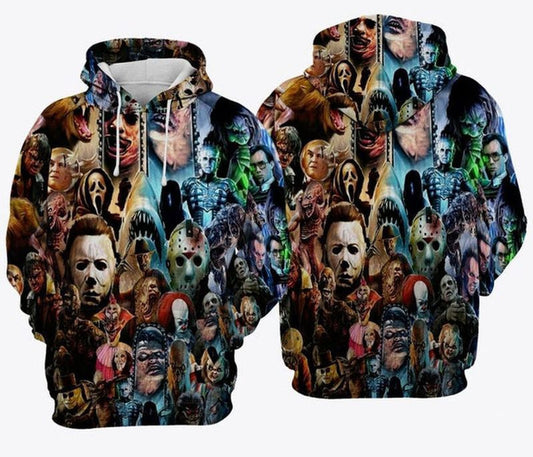 Horror Movie Characters Halloween Full Printing 3d Hoodie 2 Moonbestprint