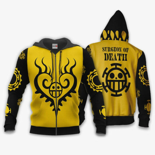 One Piece Trafalgar D Law Uniform Anime 3k424 Fan Gift Stylist Unisex Cartoon 3d Hoodie Zip Hoodie 2604 Moonbestprint