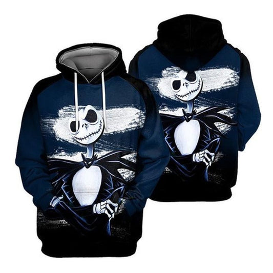 The Nightmare Before Christmas Jack Skellington Purple Black Pattern 3d Hoodie Moonbestprint