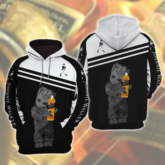 Johnnie Walker Whiskey Baby Groot 3d All Over Print T Shirt Hoodie 844 Moonbestprint