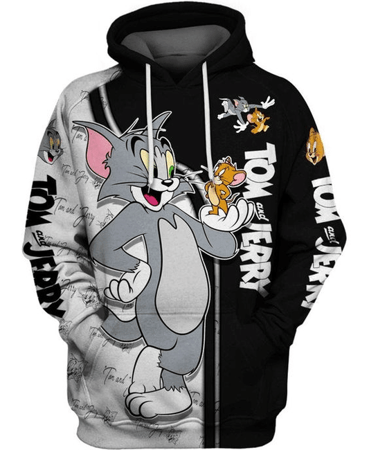 Tom And Jerry Cartoon Series Tv 41 Fan Gift Stylist Unisex Cartoon Graphic Outfits Aop Hoodie Moonbestprint