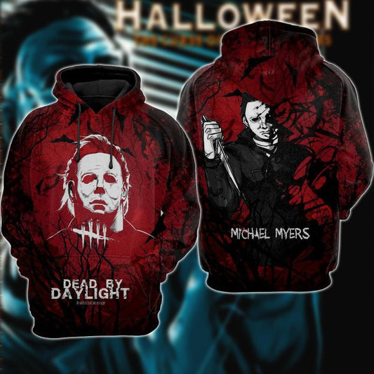 Michael Myers Fan Gift, Michael Myers Dead By Day Light All Over Print Hoodie Moonbestprint