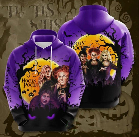 Hocus Pocus Horror Halloween All Over Print Hoodie Moonbestprint