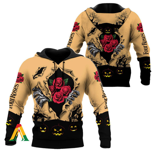 Scary Night Halloween Four Roses Bourbon Hoodie &amp; Zip Hoodie Moonbestprint