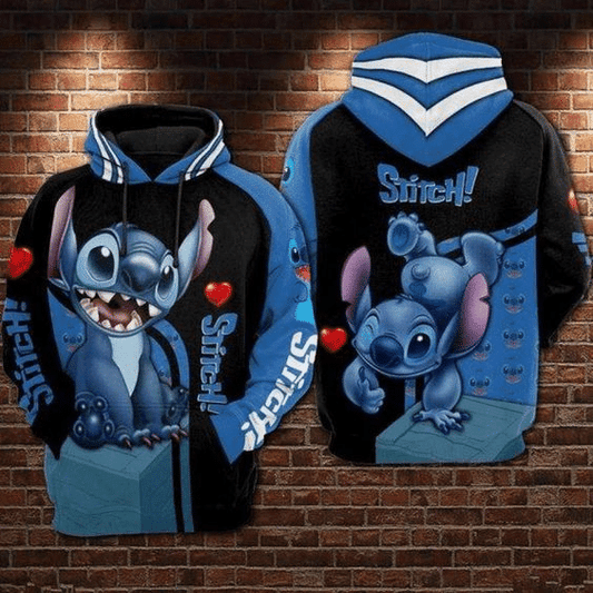 Funny Stitch And Lilo Cartoon Disney 113 Fan Gift Stylist Unisex Cartoon Graphic Outfits Aop Hoodie Moonbestprint
