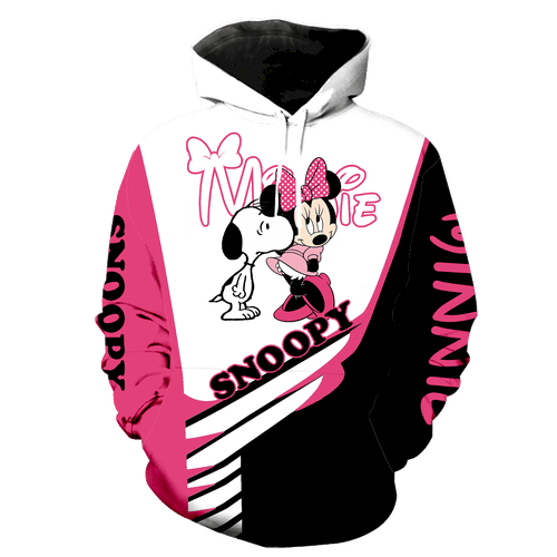 Snoopy And Minnie Mouse Disney Aop Hoodie Moonbestprint