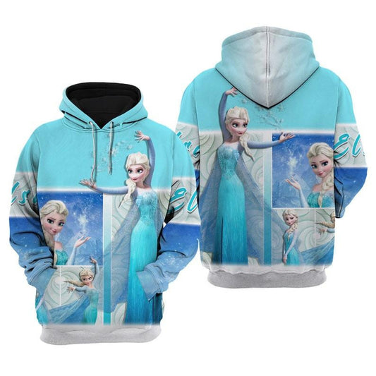 Frozen Elsa Disney Princess Cartoon Fan Gift All Over Print Hoodie, Zip Hoodie Moonbestprint