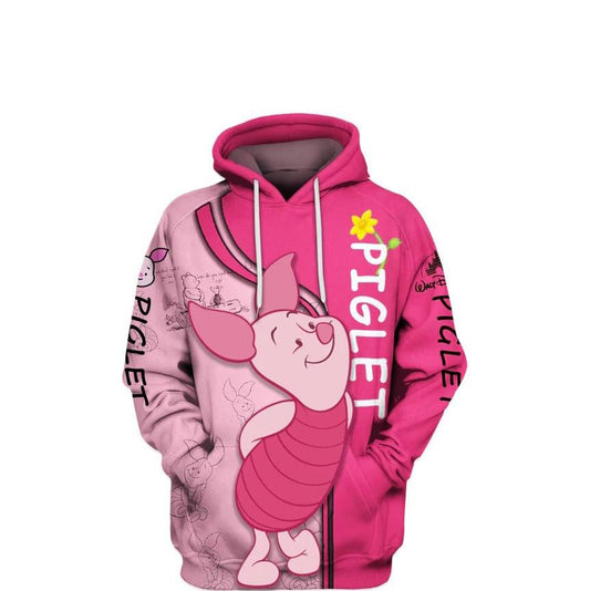 Adorable Piglet, Cute Piglet Winnie The Pooh Ver12 All Over Print Hoodie Moonbestprint