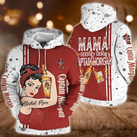 Alcohol Mom, Captain Morgan Lover Gift, Mama Needs Her Captain Morgan All Over Print Hoodie, Zip Hoodie 13 Moonbestprint