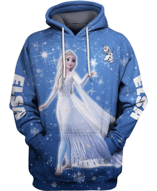 Elsa Princess Frozen Disney 97 Fan Gift Stylist Unisex Cartoon Graphic Outfits Aop Hoodie, Zip Hoodie Moonbestprint