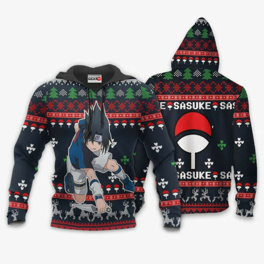 Uchiha Sasuke Naruto Christmas Naruto Anime 1k461 Fan Gift Stylist Unisex Cartoon Graphic Outfits Aop 3d Hoodie, Zip Hoodie 2306 Moonbestprint