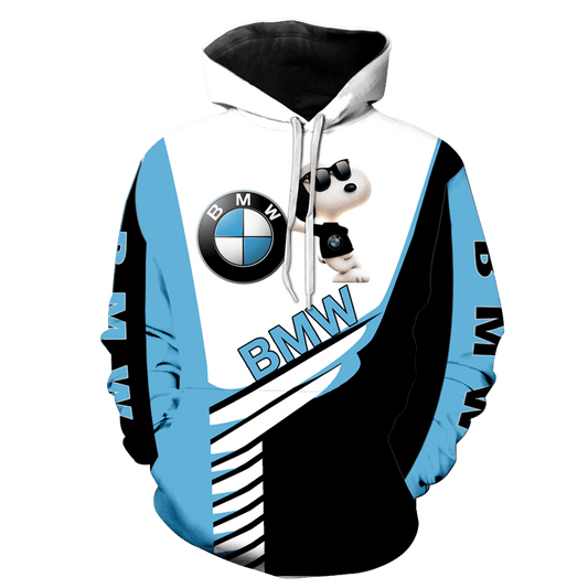 Snoopy The Peanuts Fan Gift, Bmw With Cool Snoopy Aop Hoodie, Zip Hoodie Moonbestprint