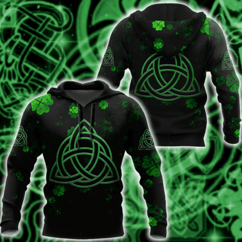 Irish St Patrick Celtic Trinity Knot All Over Print Hoodie Moonbestprint