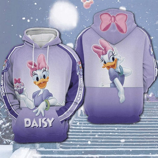 So Lovely Daisy Duck Comics Disney 110 Fan Gift Stylist Unisex Cartoon Graphic Outfits Aop Hoodie Moonbestprint