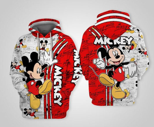 Mickey Mouse Disney Cartoon, Mickey Mouse Signature, Mickey Comics Book Patterns All Over Print Hoodie, Zip Hoodie Moonbestprint