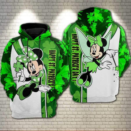 Minnie Mouse Disney Happy St Patrick's Day Aop Hoodie Moonbestprint
