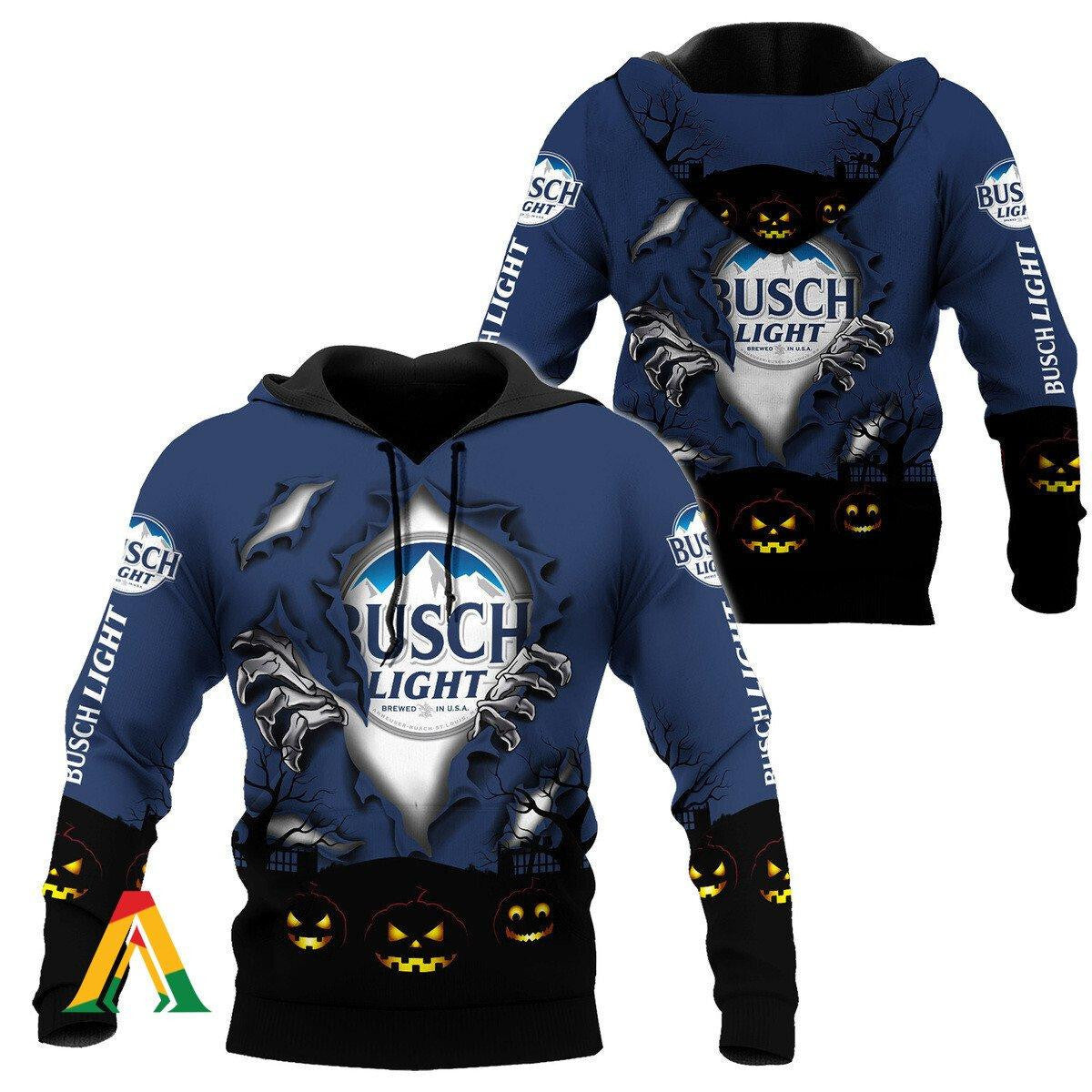 Scary Night Halloween Busch Light Hoodie &amp; Zip Hoodie Moonbestprint