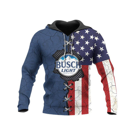 Vintage Skull Busch Light Hoodie 2, Gift For Fan 3d All Over Print Shirt Hoodie Moonbestprint