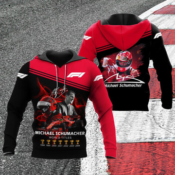 Michael Schumacher F1 7 World Championships, Michael Schumacher Signature All Over Print Hoodie 405 Moonbestprint