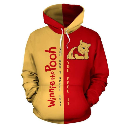 Winnie The Pooh Disney, Pooh Bear You Dont Spell Love Aop Hoodie Moonbestprint