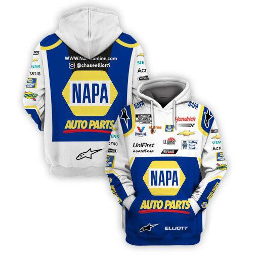 Present Chase Elliott Napa Auto Parts All Over Print Hoodie Moonbestprint