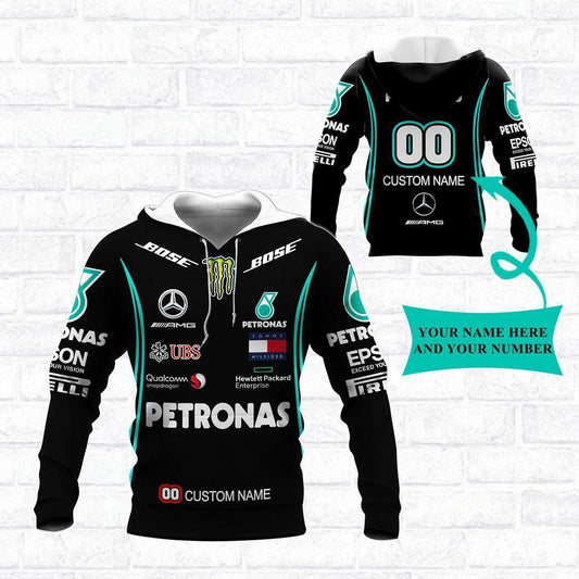 Custom Name &amp; Number Mercedes-benz F1 Shirt Fan Gift 915, Stylist Unisex 3d Hoodie Zip Hoodie Moonbestprint