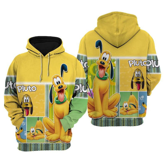 Disney Cartoon Fan Gift, Pluto Dog Disney, Lovely Pluto Dog All Over Print Hoodie, Zip Hoodie Moonbestprint