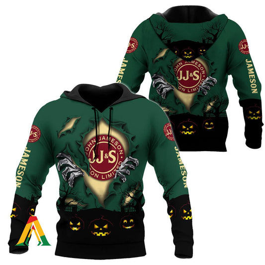 Scary Night Halloween Jameson Whiskey Hoodie &amp; Zip Hoodie Moonbestprint