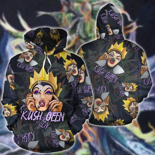 Weed Smoking Kush Queen All Over Print Hoodie Moonbestprint