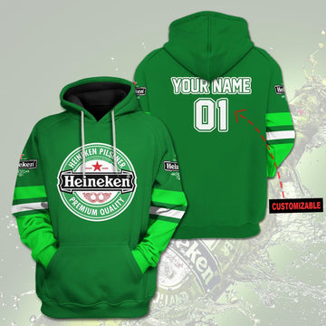 Heineken Beer Personalized 3d Hoodie Moonbestprint