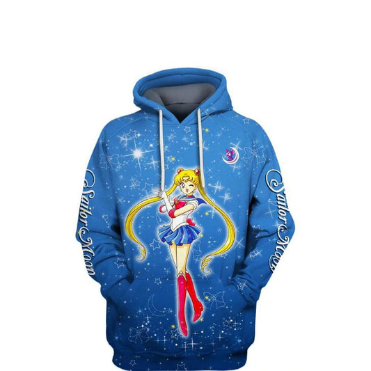 Sailor Moon Anime Fan Gift, Lovely Sailor Moon All Over Print Hoodie Moonbestprint