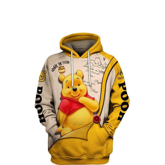 Charming Winnie The Pooh, Cute Pooh Bear Ver11 All Over Print Hoodie Moonbestprint