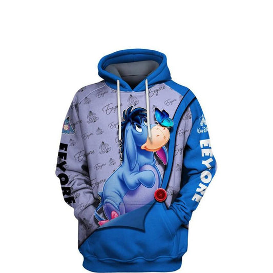 Adorable Eeyore Winnie The Pooh, Cute Eeyore Ver33 All Over Print Hoodie Moonbestprint