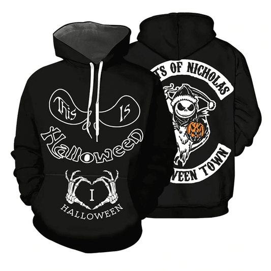 Jack Skellington The Nightmare Before Christmas 128 Fan Gift Stylist Unisex Cartoon Graphic Outfits Aop Hoodie, Zip Hoodie Moonbestprint
