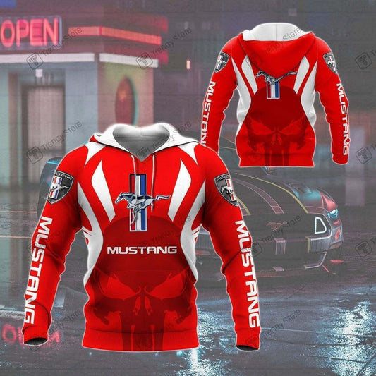 Punisher Ford Mustang Luxury Car 8k190 Fan Gift 3d Zip Hoodie Hoodie Ii0 Moonbestprint