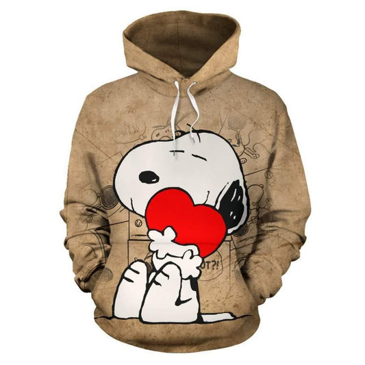 Snoopy The Peanuts, Snoopy Love Aop Hoodie Moonbestprint