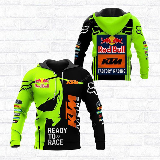 Motogp Red Bull Ktm Racing, Skull Ready To Race All Over Print Hoodie, Zip Hoodie 27 Moonbestprint