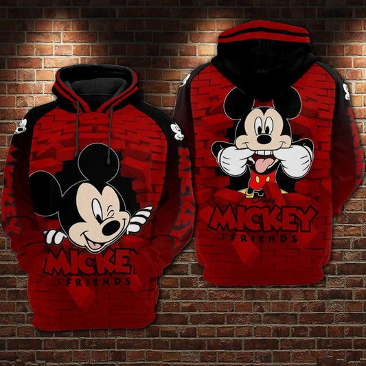 Mickey Mouse Disney, Funny Mickey Broken Wall Ver11 Aop Hoodie Moonbestprint