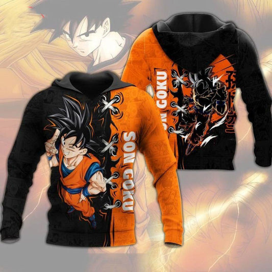 Son Goku Saiya Dragonball All Over Print Hoodie Moonbestprint