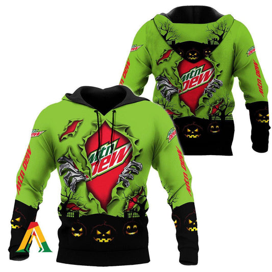 Scary Night Halloween Mountain Dew Hoodie &amp; Zip Hoodie Moonbestprint