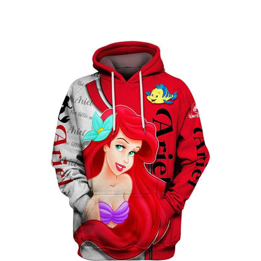 Ariel And Flounder The Little Mermaid, Disney Princess Fan Gift All Over Print Hoodie Moonbestprint