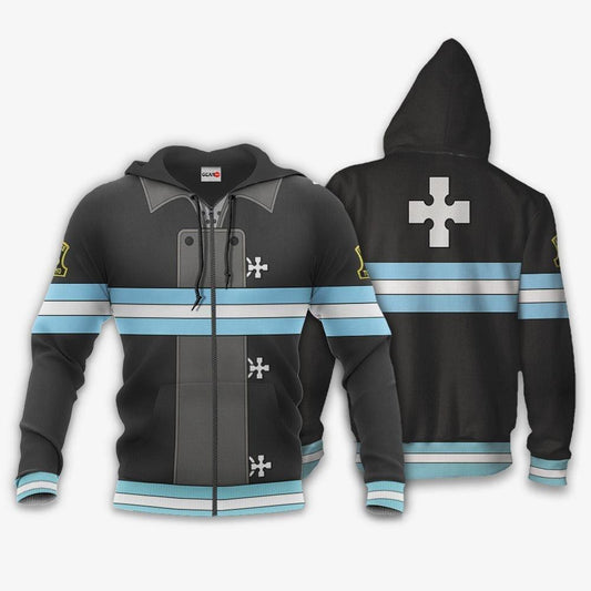 Company 5 Fire Force Uniform Anime 3k306 Fan Gift Stylist Unisex Cartoon 3d Hoodie Zip Hoodie Moonbestprint