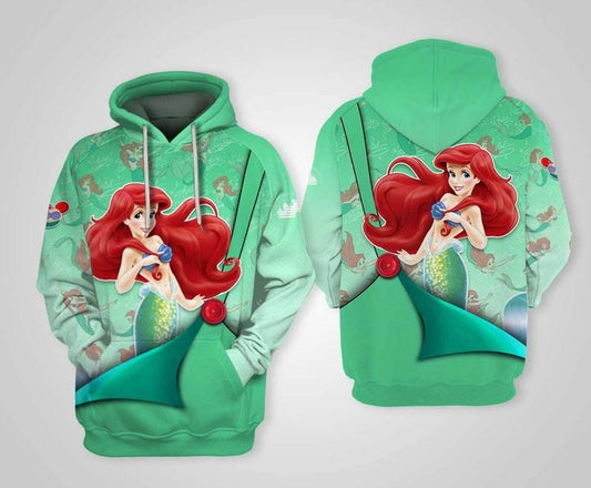 Ariel Princess, The Little Mermaid Disney, Disney Princess Fan Gift All Over Print Hoodie, Zip Hoodie Moonbestprint