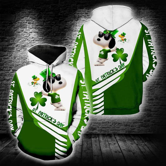 Snoopy And Woodstock Happy Saint Patrick's Day All Over Print Hoodie Moonbestprint