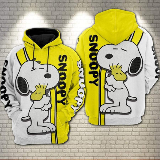 Snoopy The Peanuts, Snoopy And Woodstock Ver23 Aop Hoodie Moonbestprint