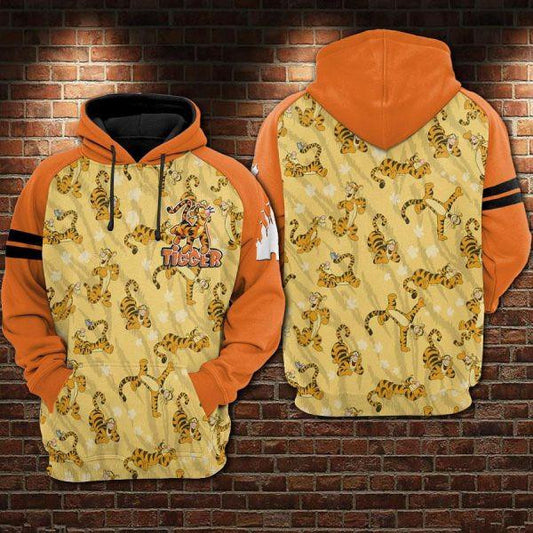 Tiger Winne The Pooh Pattern Disney Cartoon 2k626 Lover Gift , Winne The Pooh All Over Print 3d Hoodie Moonbestprint
