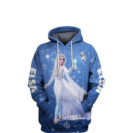 Elsa Of Arendelle, Elsa Princess Frozen Disney Cartoon All Over Print Hoodie Moonbestprint